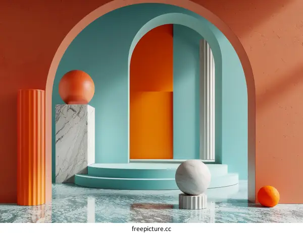 Colorful Abstract Interior Design Display