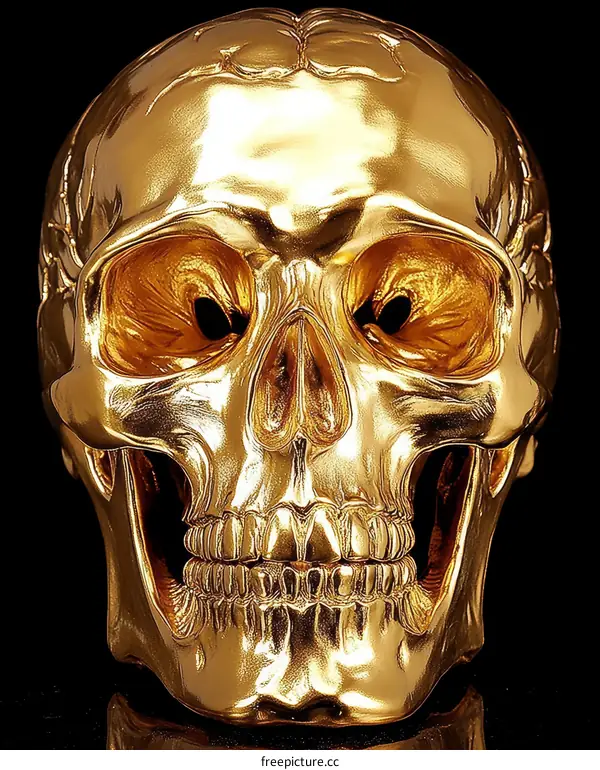 Golden Skull Decorative Figurine