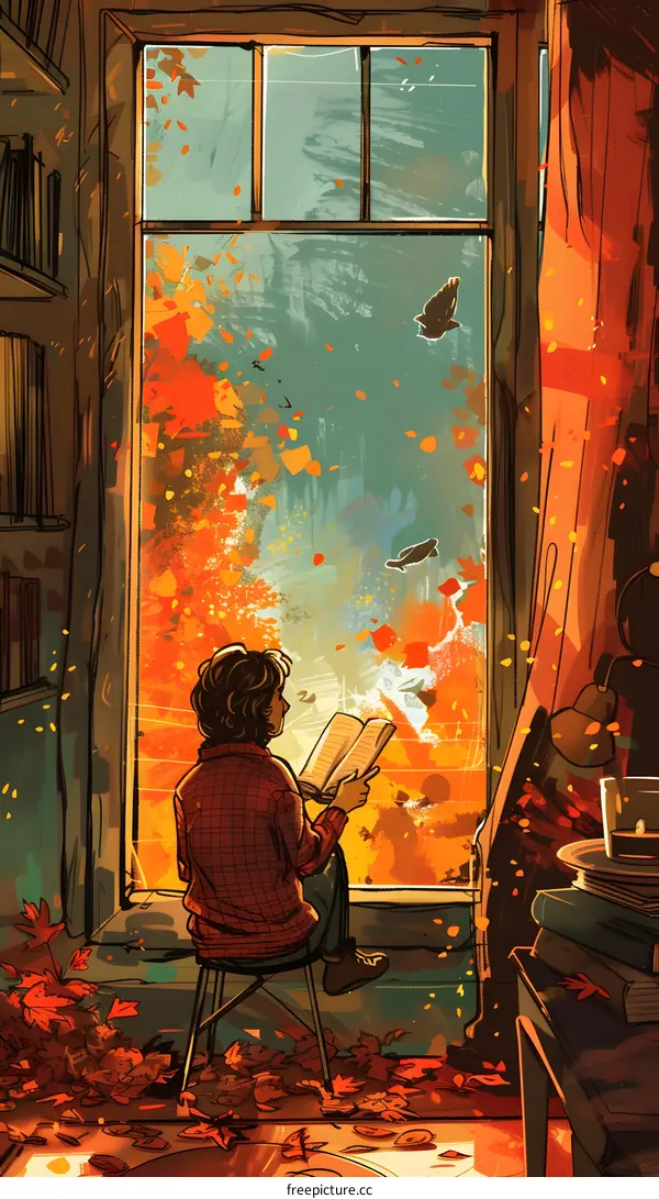 Autumn Leaves and a Cozy Reading Nook