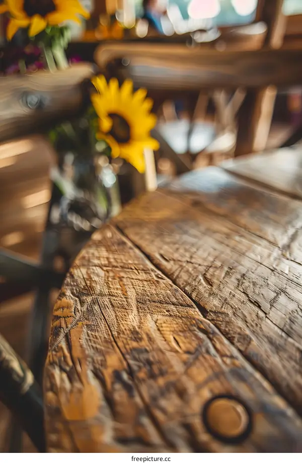 Rustic Wooden Table Top Texture Background