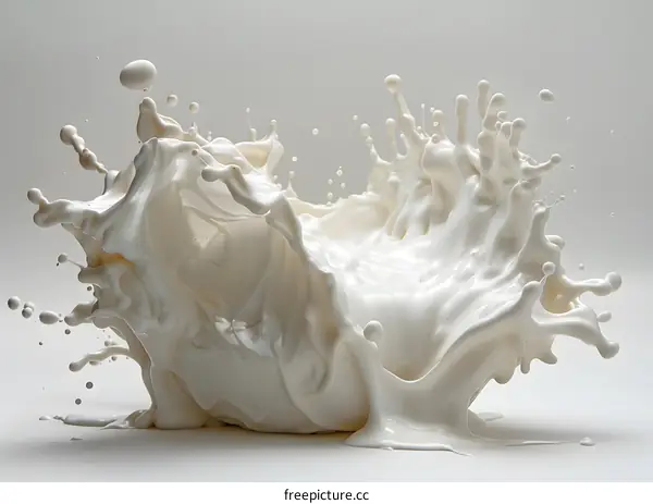 White liquid splash on white background