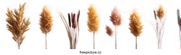 [Transparent Background PNG]Dried Pampas Grass and Cattails Arrangement