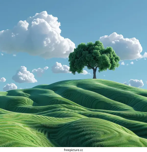 Lonely Tree on a Hill