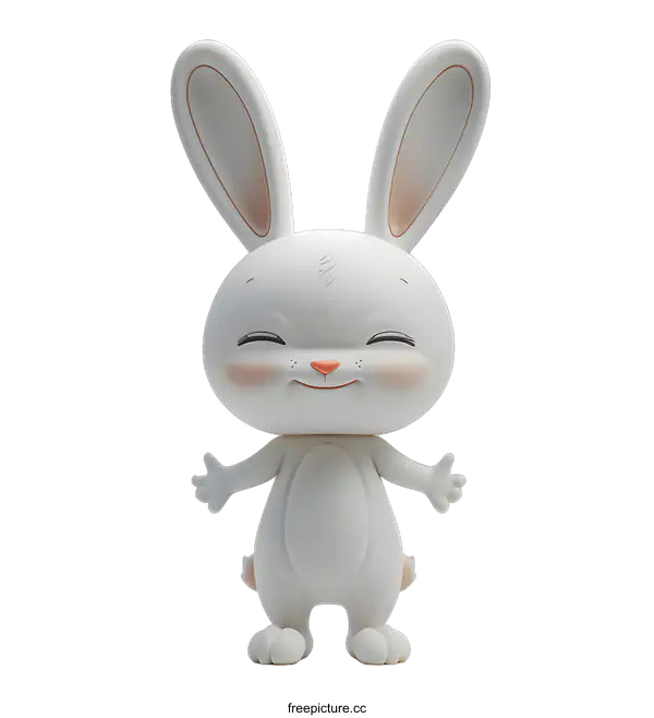[Transparent Background PNG]Cute Cartoon Rabbit Character Standing