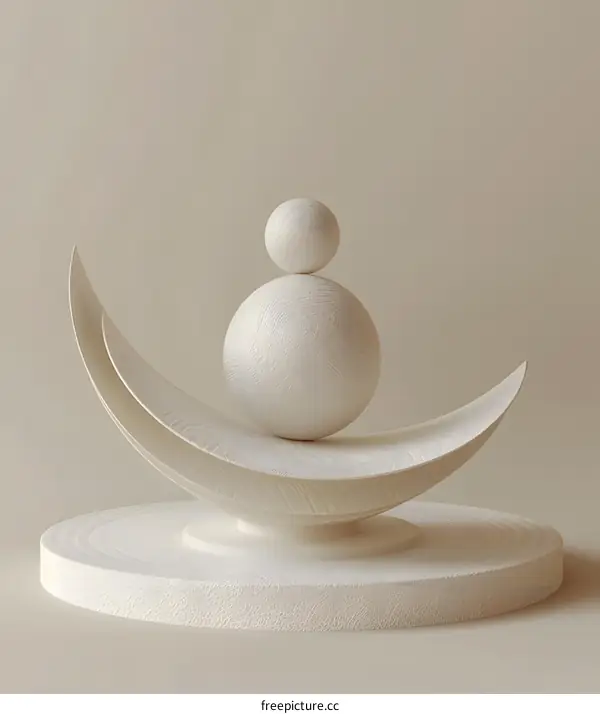 Abstract Minimalist Sculpture in White