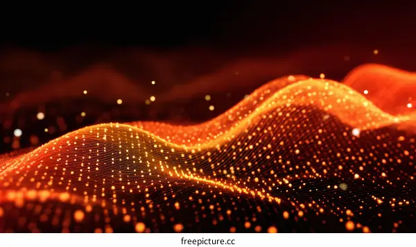Abstract Orange Digital Wave Pattern