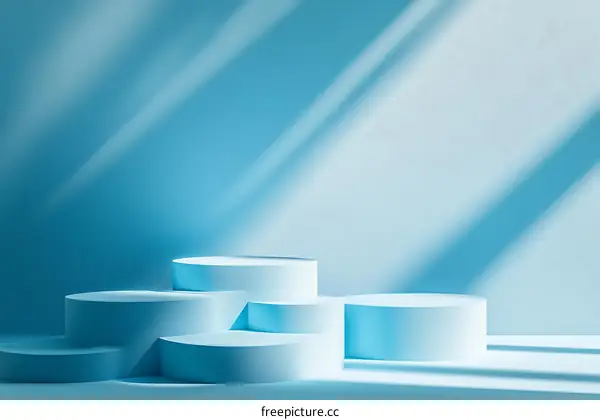 Light Blue Minimalist Product Display Stage