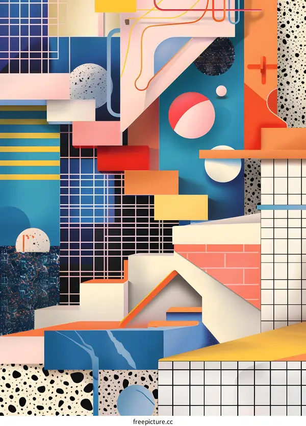 Abstract Geometric Shapes and Patterns Illustration