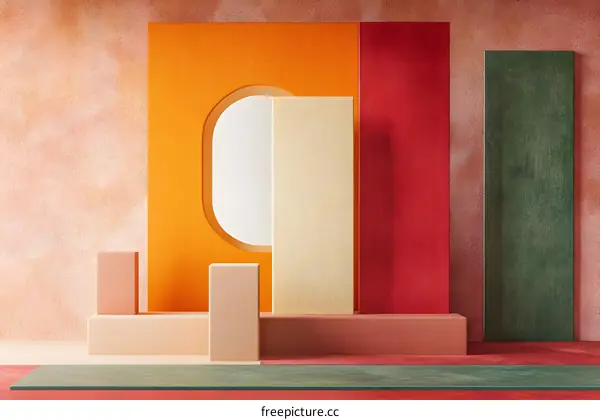 Abstract Background Design with Geometric Shapes and Pastel Colors