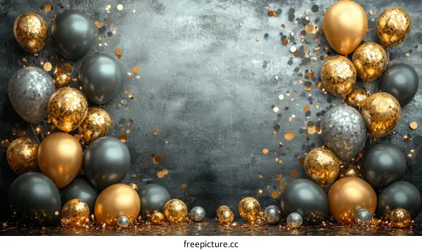Luxury Balloon Decor on a Dark Stone Background