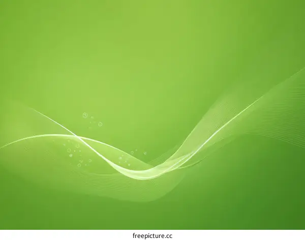 Abstract Green Background with Flowing Lines