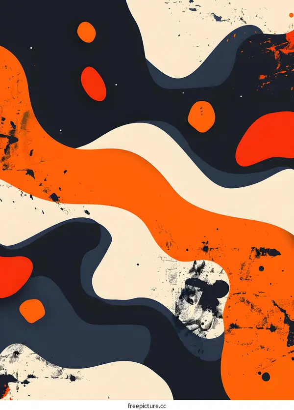 Wavy shapes with a grungy texture