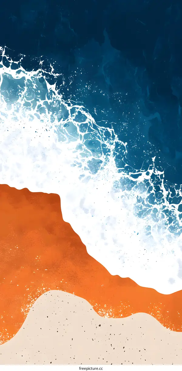 Abstract Watercolor Ocean Wave Art