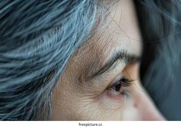 Close-up of an elderly woman's eye