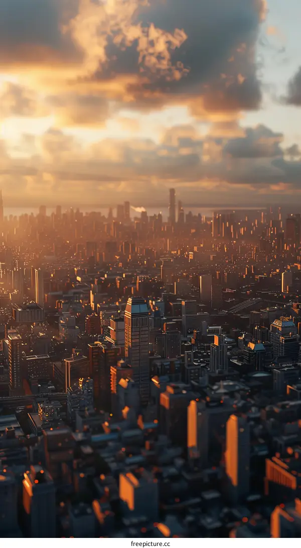 Sunset Over the Vibrant City