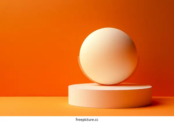 Abstract Geometric Orange Background with Sphere