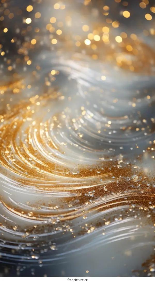 Liquid Metal Waves: Abstract Gold Surface