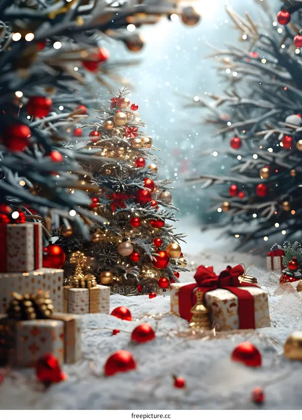 Christmas tree and presents