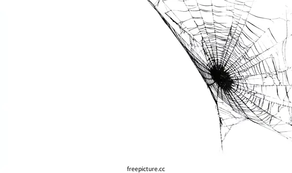 Detailed Spiderweb Pattern on White Background