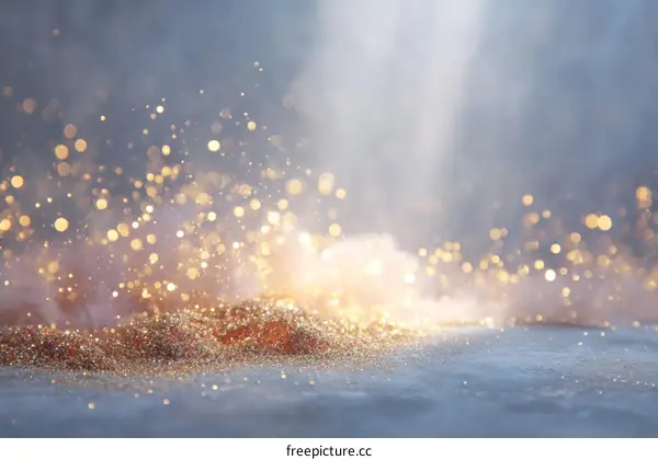 Golden Glitter Background with Bokeh Effect