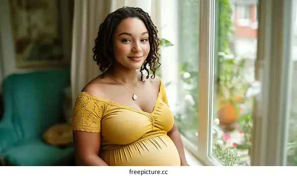 Pregnant Woman by the Window