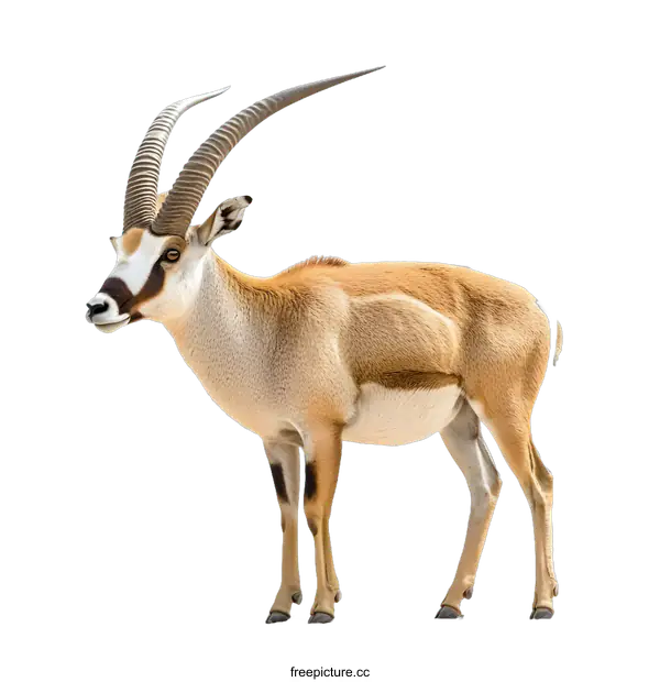 [Transparent Background PNG]Saddleback Antelope on White Background