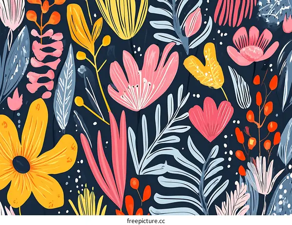 Colorful Floral Pattern Background