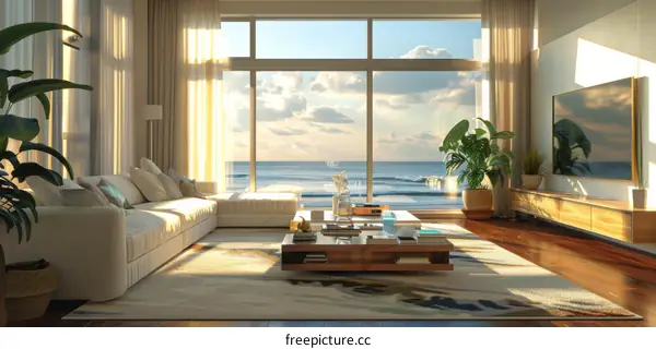 Bright and Airy Beach House Living Room