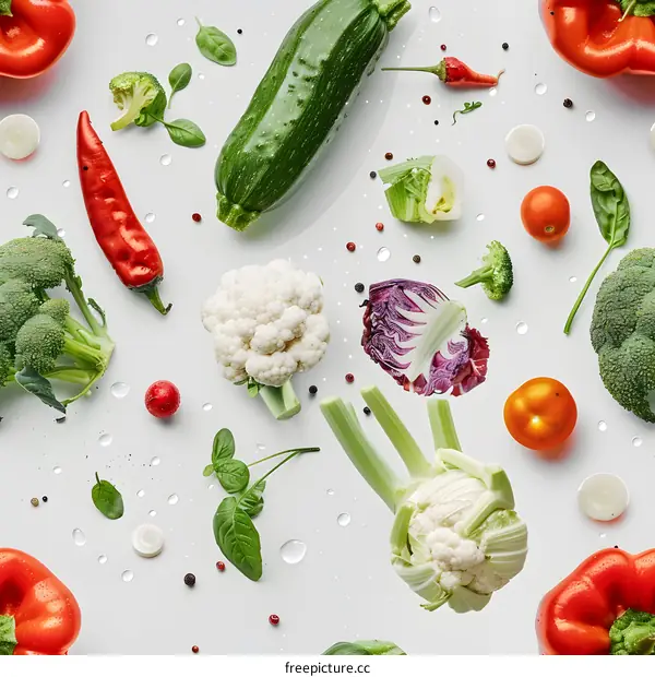 Fresh Vegetables Food Flat Lay Photography