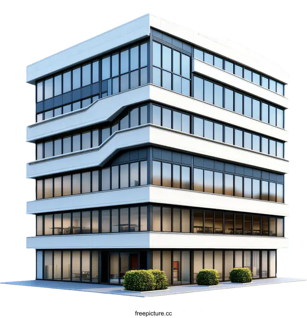 [Transparent Background PNG]Modern Office Building Exterior Design