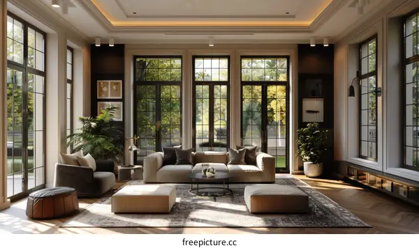 Modern & Chic Living Room with Plants and Natural Light