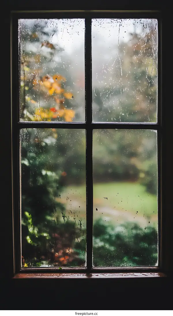 Rainy Day View Through Window