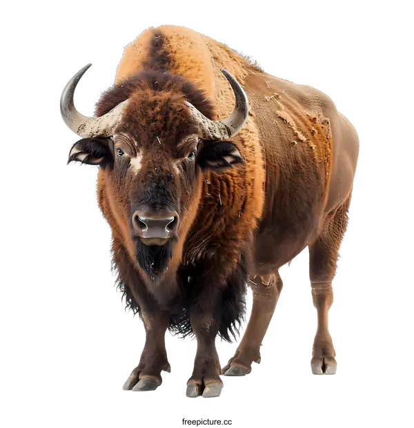 [Transparent Background PNG]American bison isolated on white background