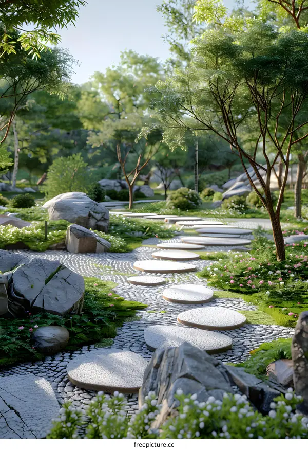 The design of the landscape of the garden