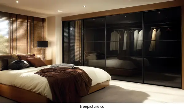 Modern Bedroom with Stylish Walk-in Closet