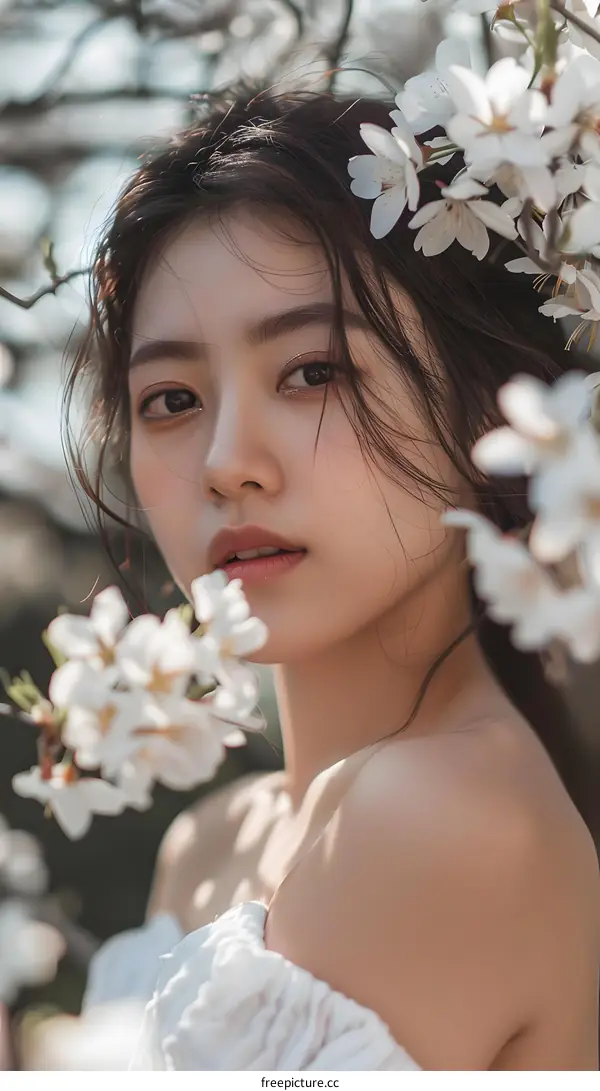 Woman with Flowers in Her Hair