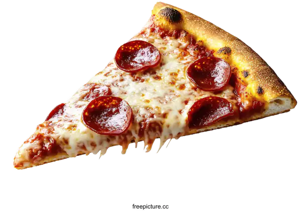 [Transparent Background PNG]Delicious Pepperoni Pizza Slice Close-up