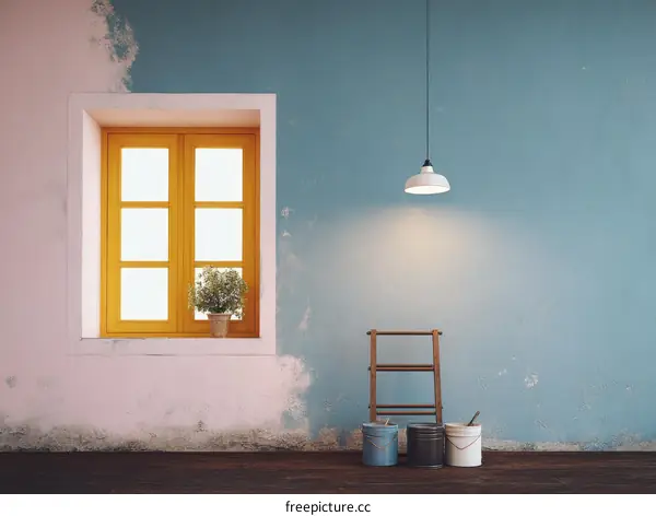 Renovation Interior with Yellow Window