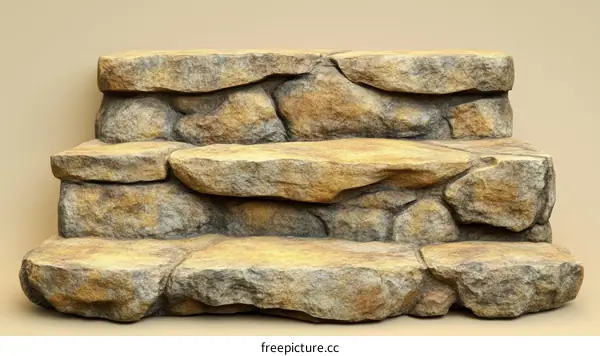 Three-Tiered Stone Steps Display Stand