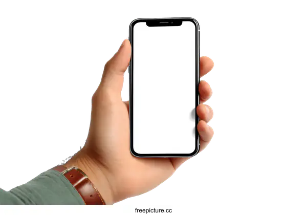 [Transparent Background PNG]Smartphone Held by a Person