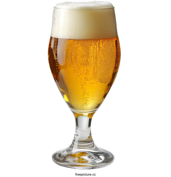 [Transparent Background PNG]Closeup of a Glass of Beer