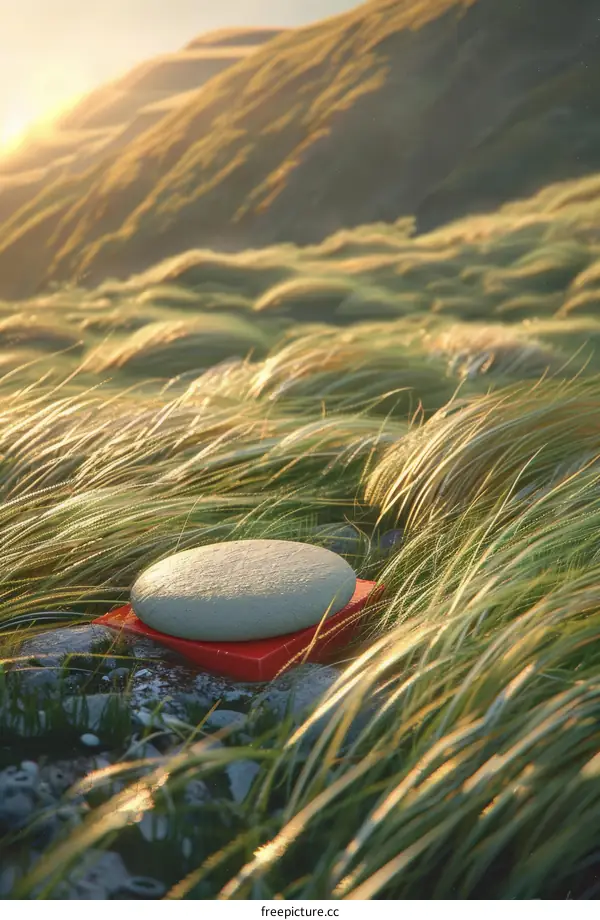 The Setting Sun and the Mysterious Stone