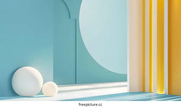 Abstract Blue and Yellow Minimalist Background