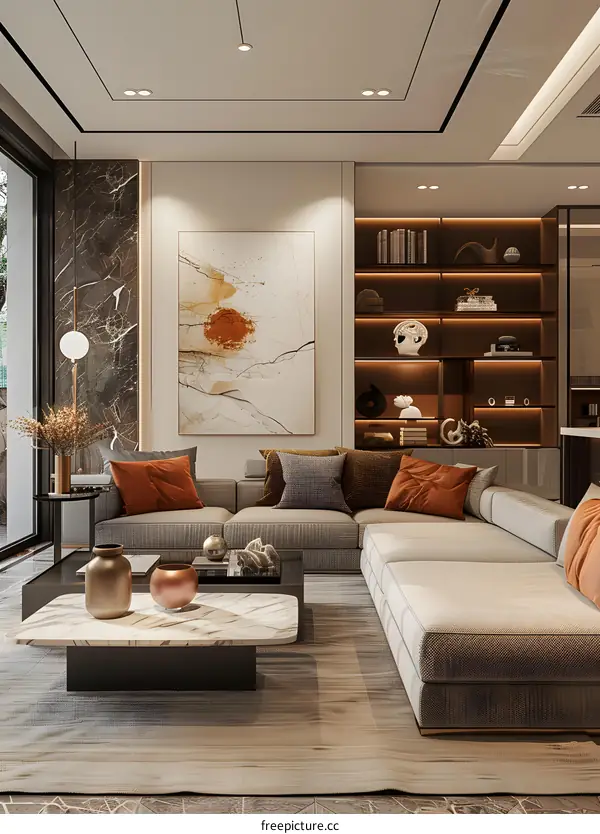 Modern minimalist style living room