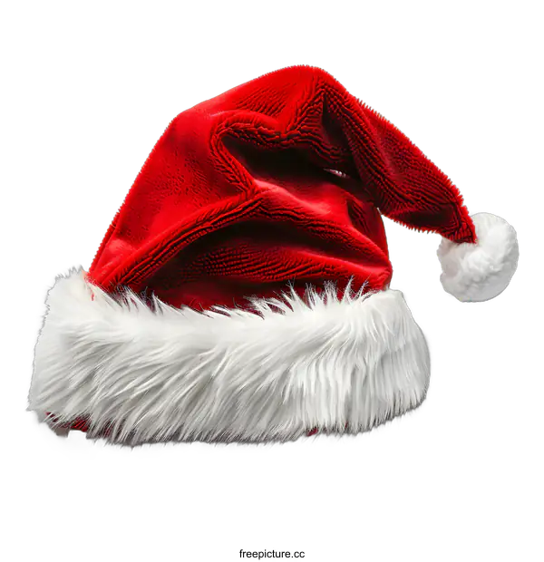 [Transparent Background PNG]Red and White Santa Claus Hat on White Background
