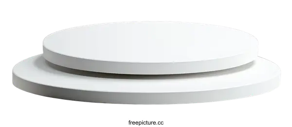 [Transparent Background PNG]Two Tiered White Round Display Stands