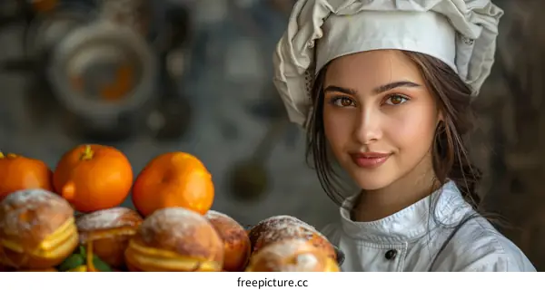 Young Woman Cooking in Kitchen