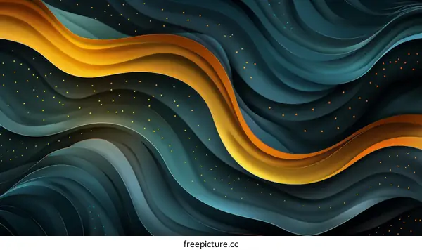 Blue and orange abstract waves background