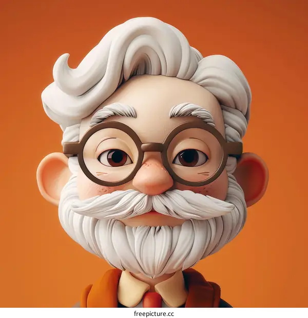 Portrait of an elderly man with white hair and a beard