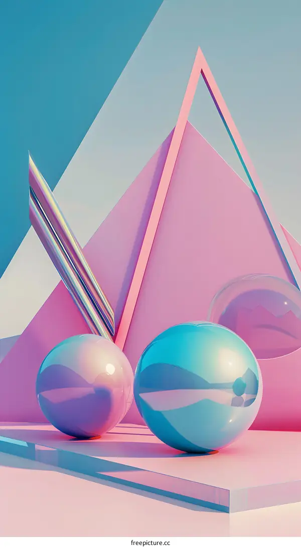 Abstract Geometric Shapes with Holographic Finish